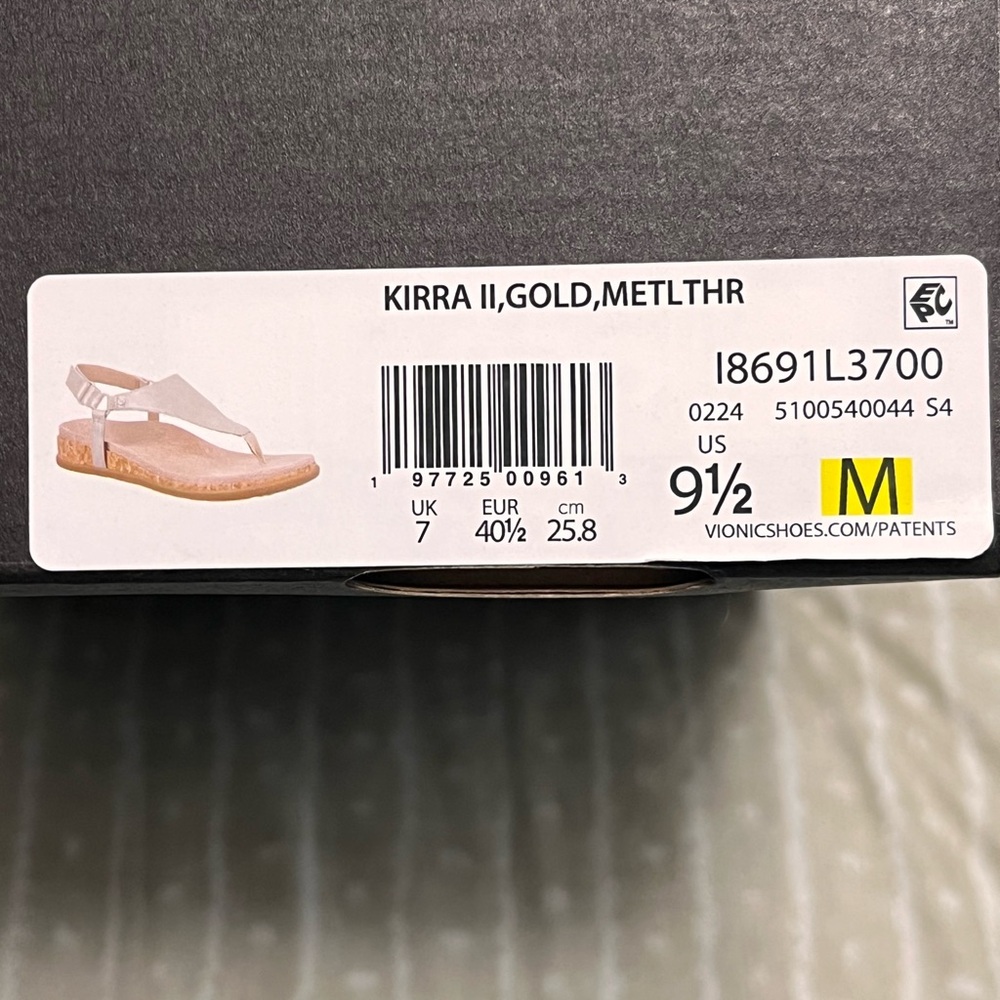 Vionic Kirra II Metallic Gold Sandals